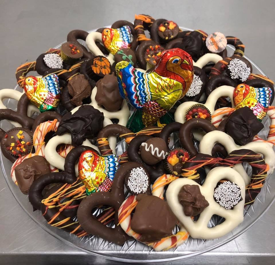 Jumbo Candy & Chocolate Pretzel Tray Sweet Things Chocolates